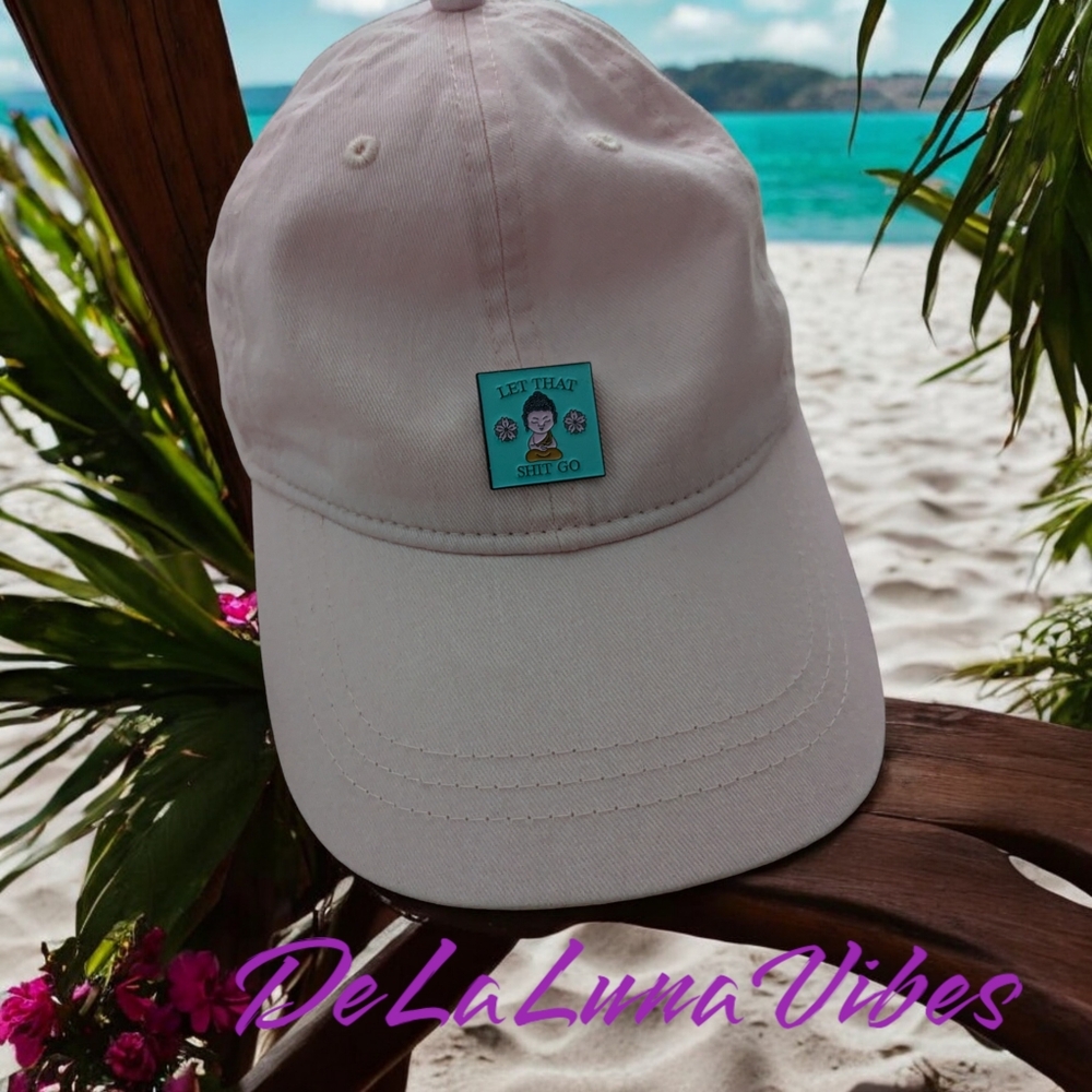 3/$12 NWT Enamel Zen'ish Pin Pink & Turquoise "Let That Sh*t Go"